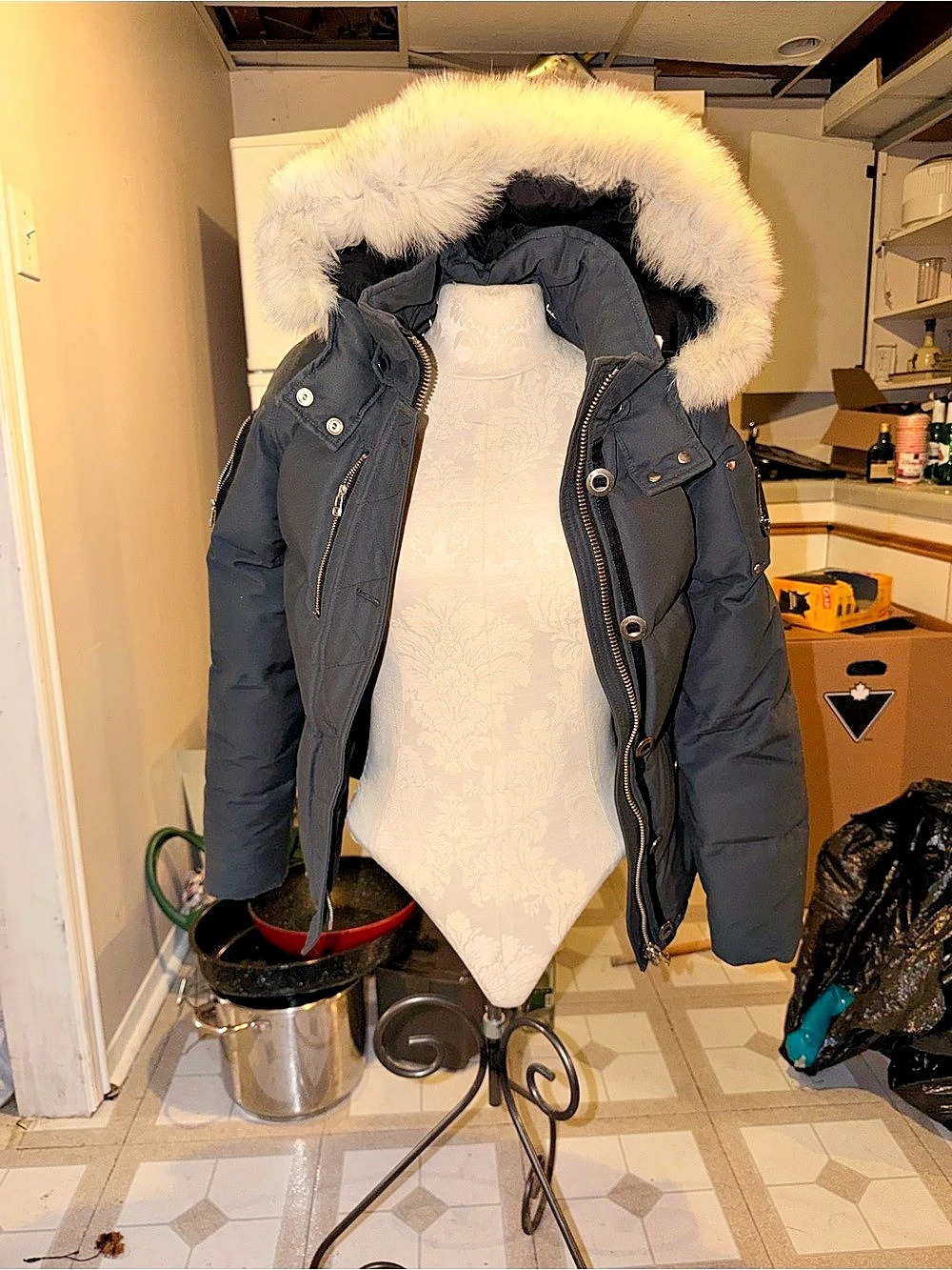 Moose Knuckles Original 3Q Down Jacket Puffer Blue Medium